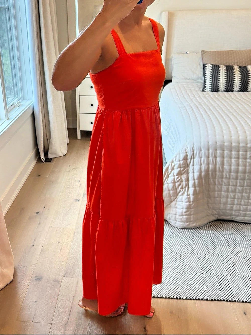 LOFT Red Maxi Dress Size XS Like New